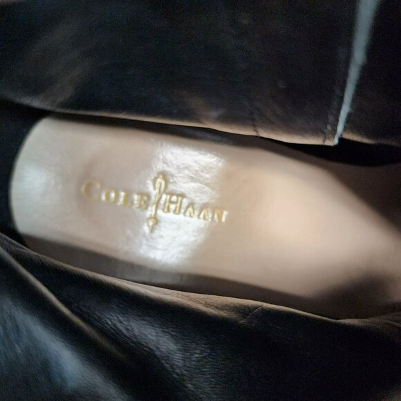 Cole Haan Shoes Womens Size 8.5 Black Leather Side Zip Ankle Booties - Picture 10 of 12